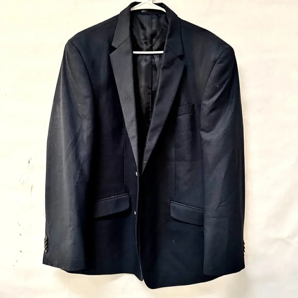 Kenneth Cole Reaction 44S Jacket Sports Coat Blue Black